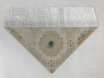 Japanese Buddhist Altar Silk Tablecloth Uchishiki Vtg Triangle Gray Gold BA138