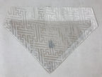 Japanese Buddhist Altar Silk Tablecloth Uchishiki Vtg Triangle Gray Gold BA138