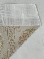 Japanese Buddhist Altar Silk Tablecloth Uchishiki Vtg Triangle Gray Gold BA138
