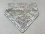 Japanese Buddhist Altar Silk Tablecloth Uchishiki Vtg Triangle Green Gold BA137