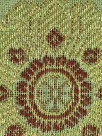 Japanese Buddhist Altar Silk Tablecloth Uchishiki Vtg Triangle Green Gold BA137