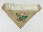 Japanese Buddhist Altar Silk Tablecloth Uchishiki Vtg Triangle Lotus Flower BA94