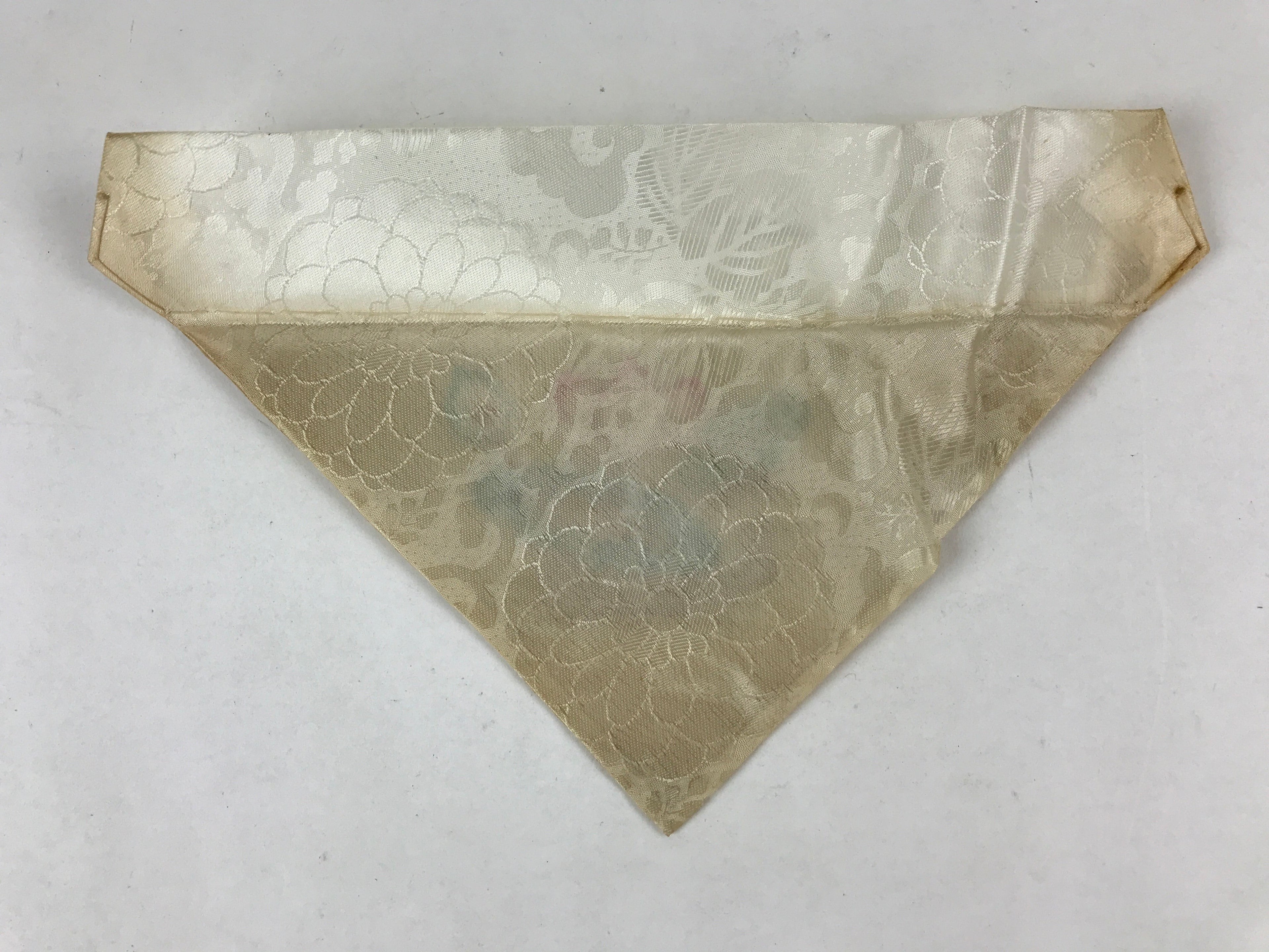 Japanese Buddhist Altar Silk Tablecloth Uchishiki Vtg Triangle Lotus Flower BA94