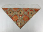 Japanese Buddhist Altar Silk Tablecloth Uchishiki Vtg Triangle Orange Gold BA101