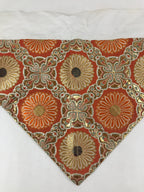 Japanese Buddhist Altar Silk Tablecloth Uchishiki Vtg Triangle Orange Gold BA101