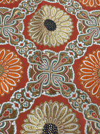 Japanese Buddhist Altar Silk Tablecloth Uchishiki Vtg Triangle Orange Gold BA101