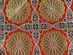 Japanese Buddhist Altar Silk Tablecloth Uchishiki Vtg Triangle Orange Gold BA98