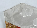 Japanese Buddhist Altar Silk Tablecloth Uchishiki Vtg Triangle Orange Gold BA98