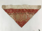 Japanese Buddhist Altar Silk Tablecloth Uchishiki Vtg Triangle Red Gold BA97