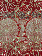 Japanese Buddhist Altar Silk Tablecloth Uchishiki Vtg Triangle Red Gold BA97