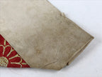Japanese Buddhist Altar Silk Tablecloth Uchishiki Vtg Triangle Red Gold BA97