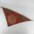 Japanese Buddhist Altar Silk Tablecloth Uchishiki Vtg Triangle Red Peony BA100