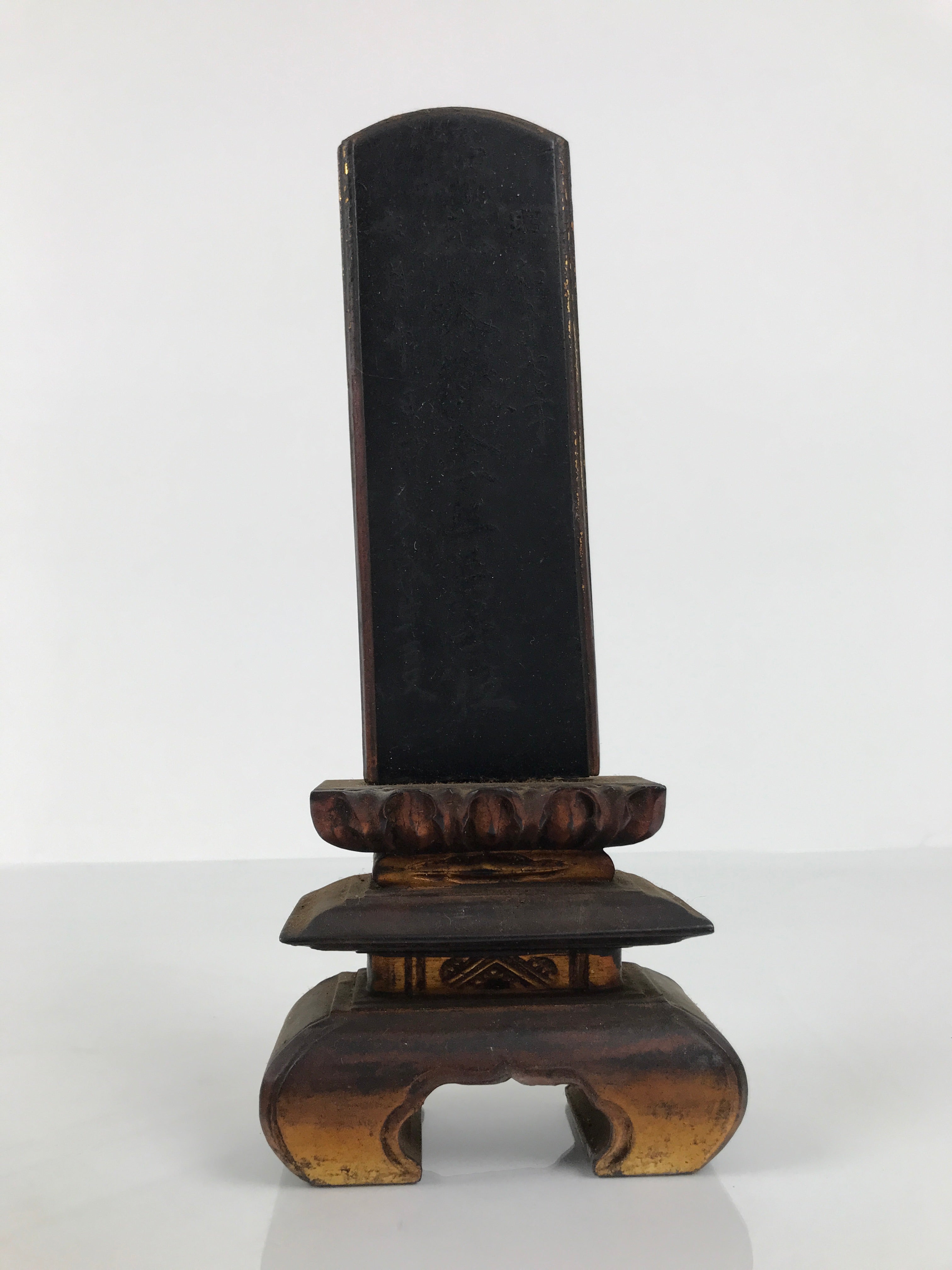 Japanese Buddhist Altar Spiritual Tablet C1940 Lacquer Wood Ihai Black BA833