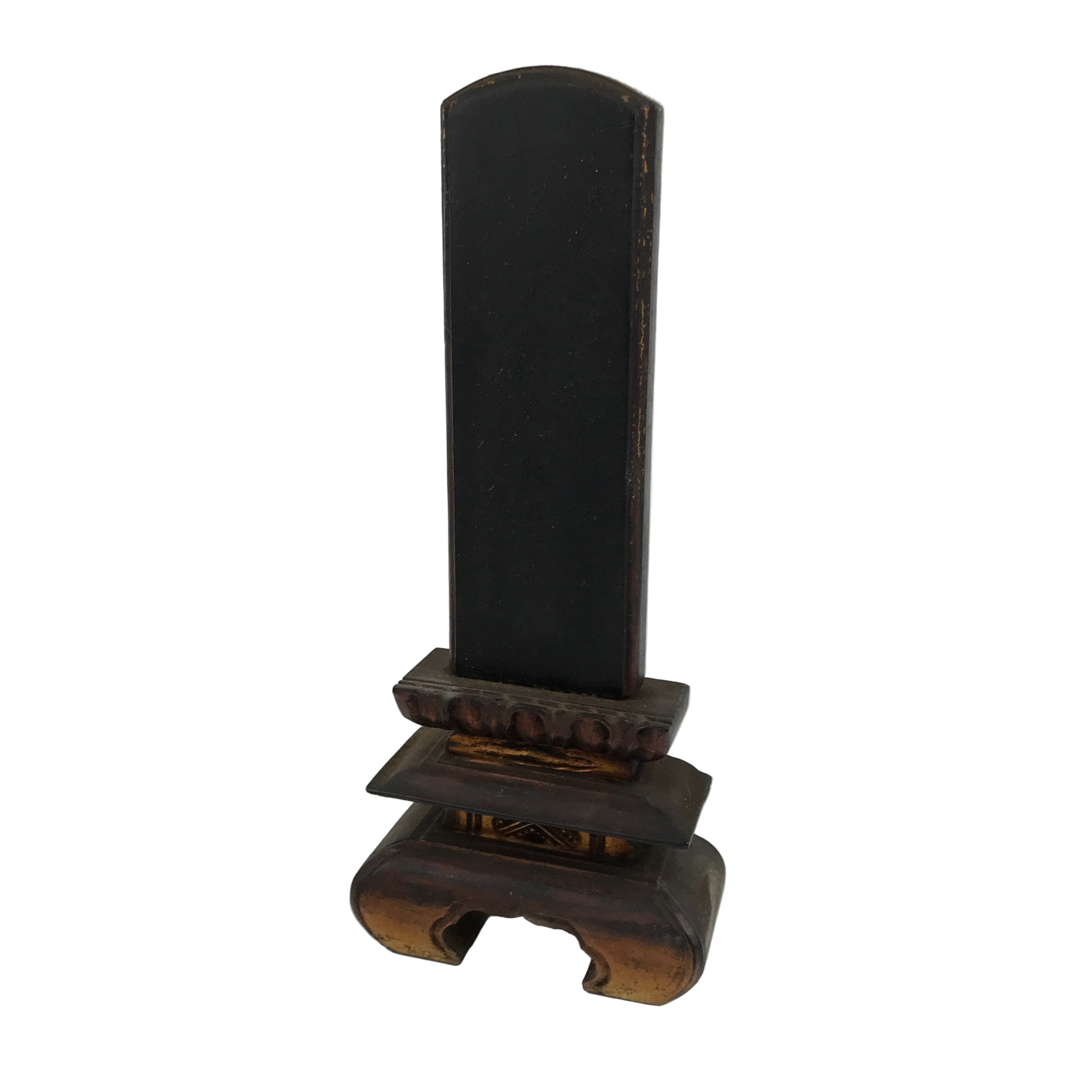 Japanese Buddhist Altar Spiritual Tablet C1940 Lacquer Wood Ihai Black BA833