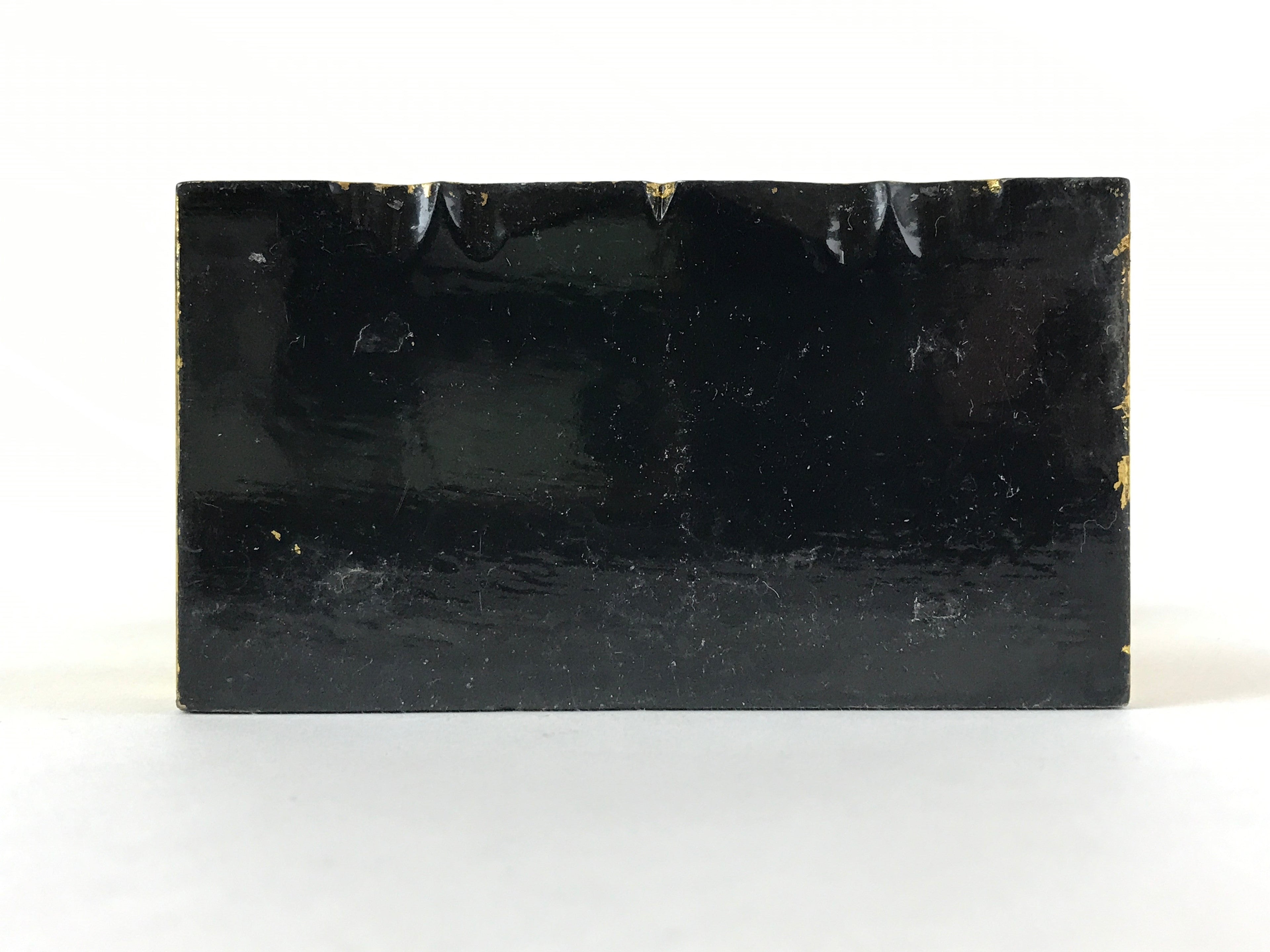 Japanese Buddhist Altar Spiritual Tablet Vtg Black Gold Lacquer Wood Ihai BA179