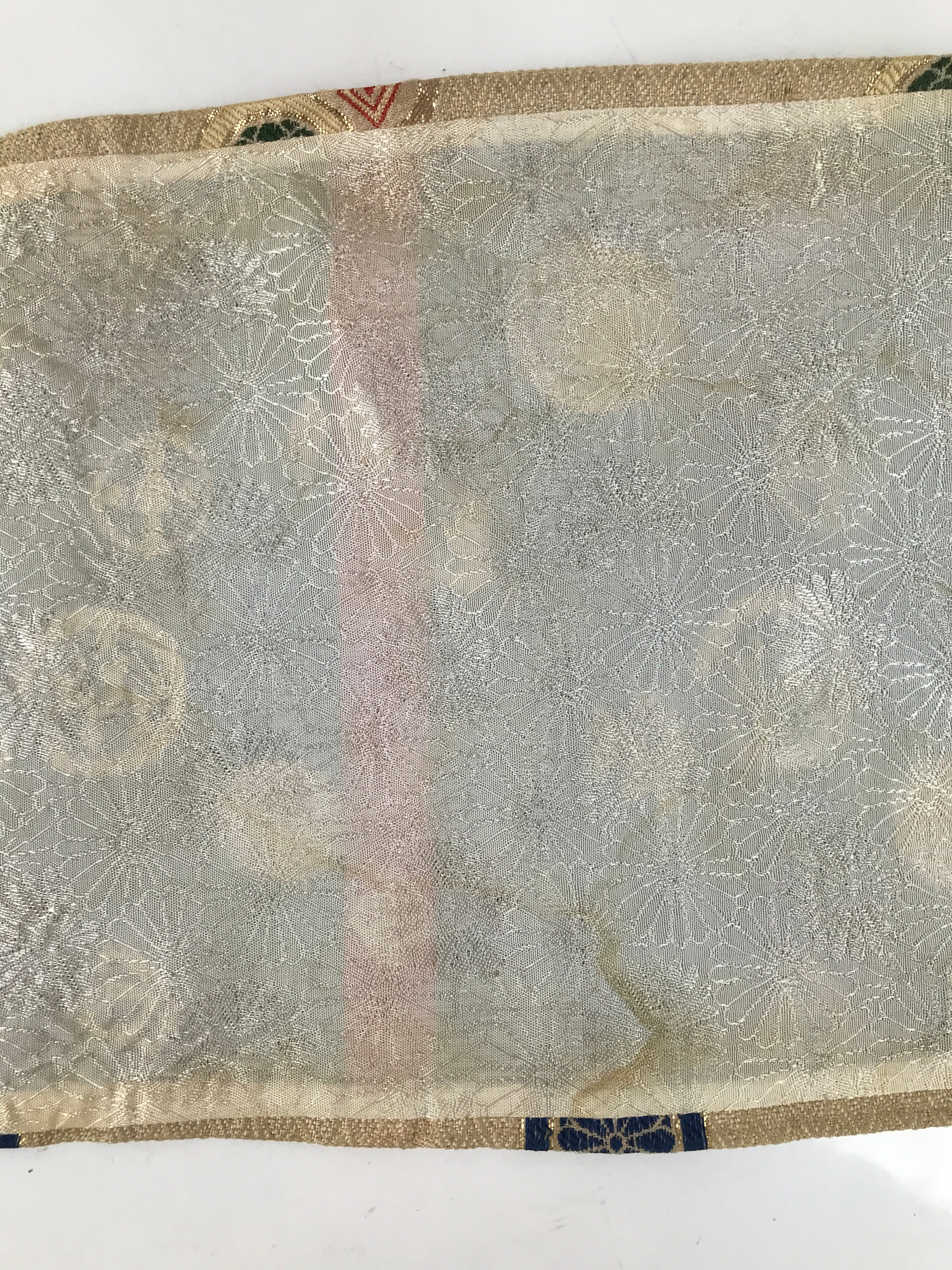 Japanese Buddhist Altar Table Silk Cloth Uchishiki Rectangle Kyozukue Mon BA566