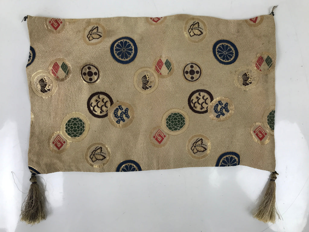 Japanese Buddhist Altar Table Silk Cloth Uchishiki Rectangle Kyozukue Mon BA566
