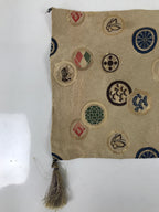 Japanese Buddhist Altar Table Silk Cloth Uchishiki Rectangle Kyozukue Mon BA566