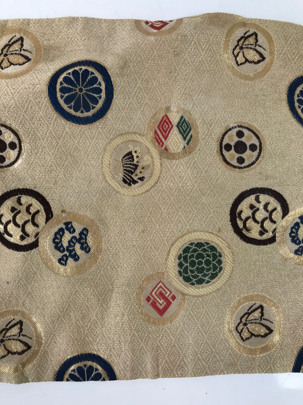 Japanese Buddhist Altar Table Silk Cloth Uchishiki Rectangle Kyozukue Mon BA566