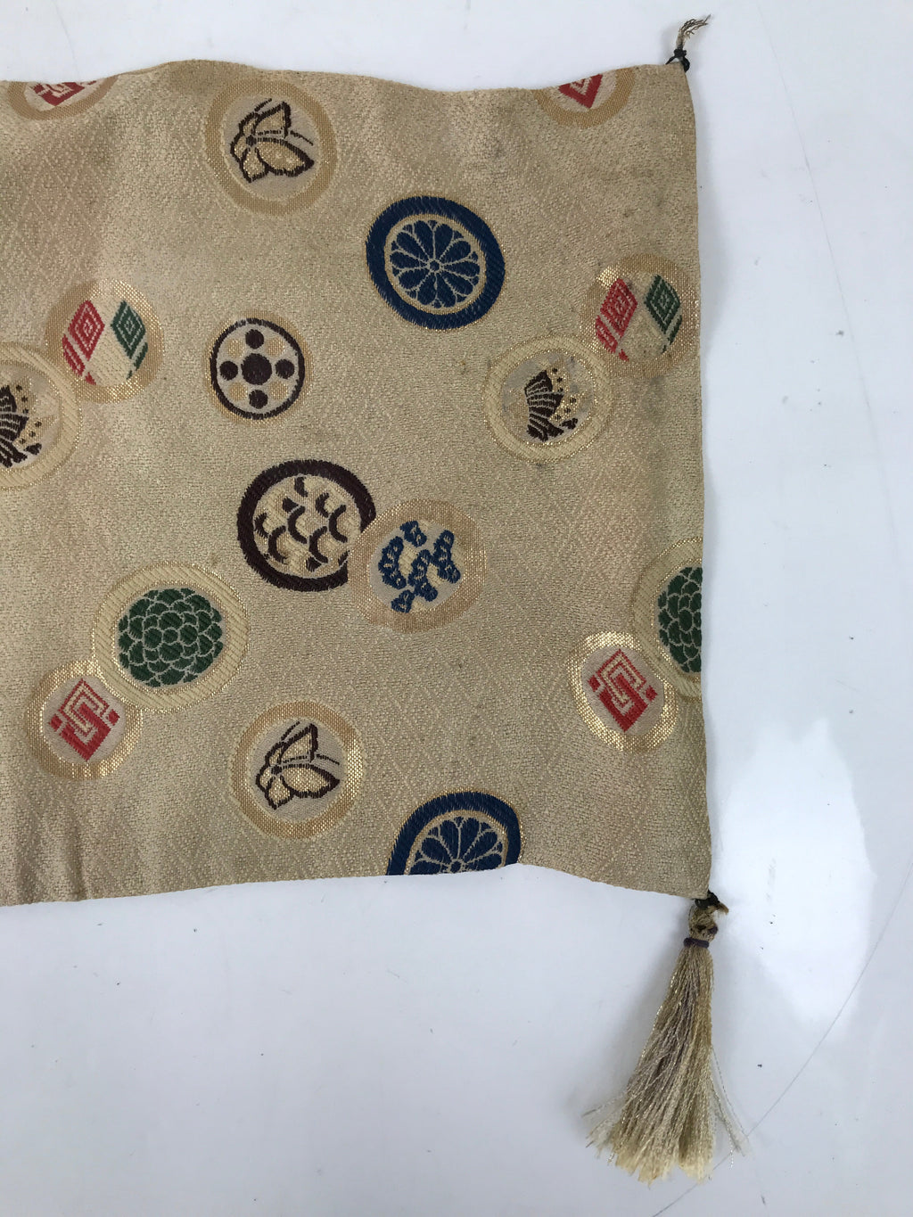 Japanese Buddhist Altar Table Silk Cloth Uchishiki Rectangle Kyozukue Mon BA566