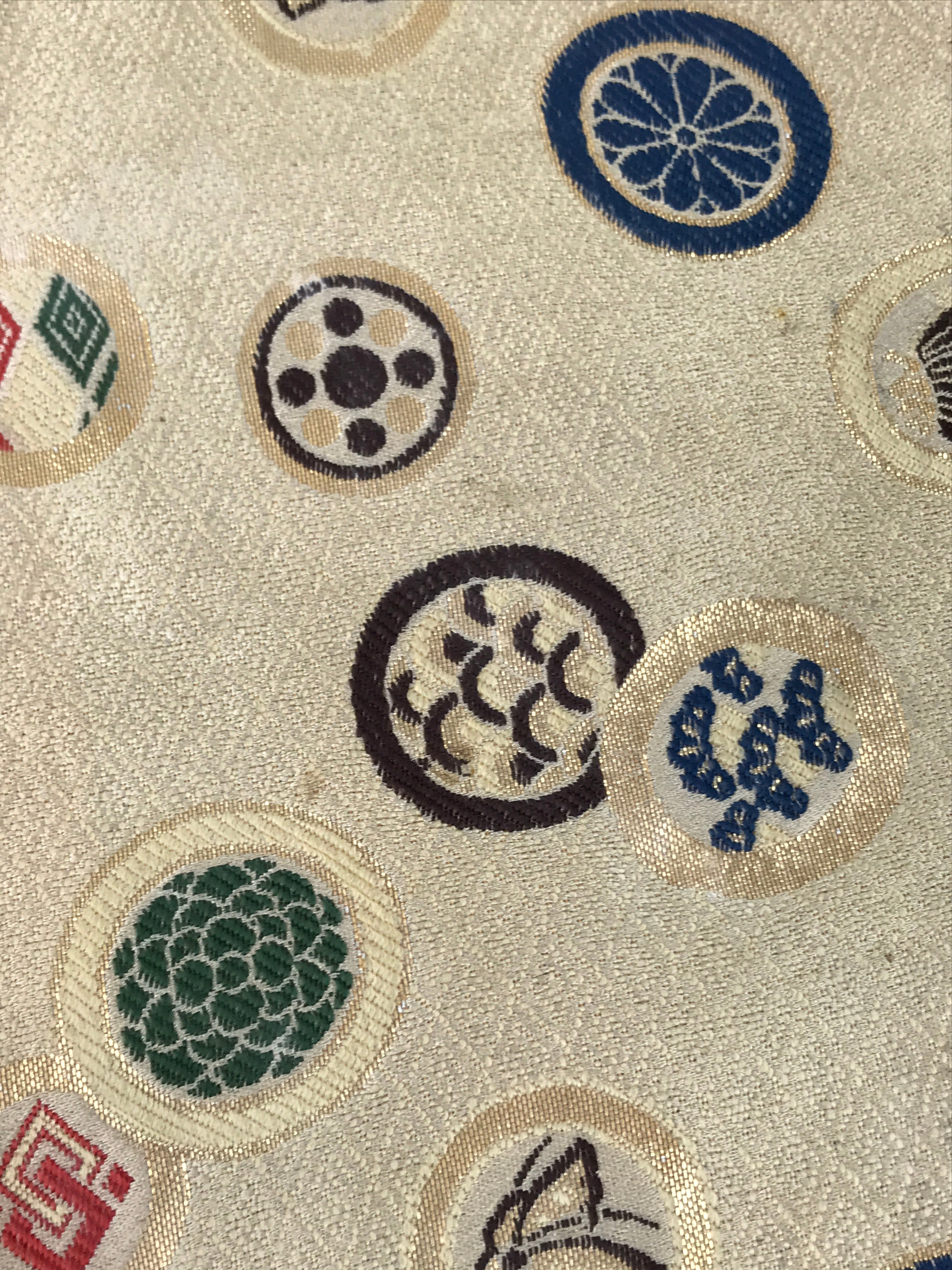 Japanese Buddhist Altar Table Silk Cloth Uchishiki Rectangle Kyozukue Mon BA566