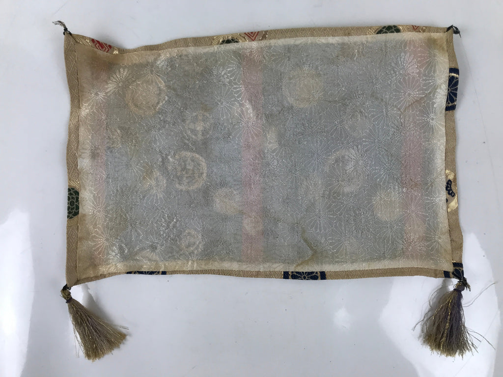 Japanese Buddhist Altar Table Silk Cloth Uchishiki Rectangle Kyozukue Mon BA566