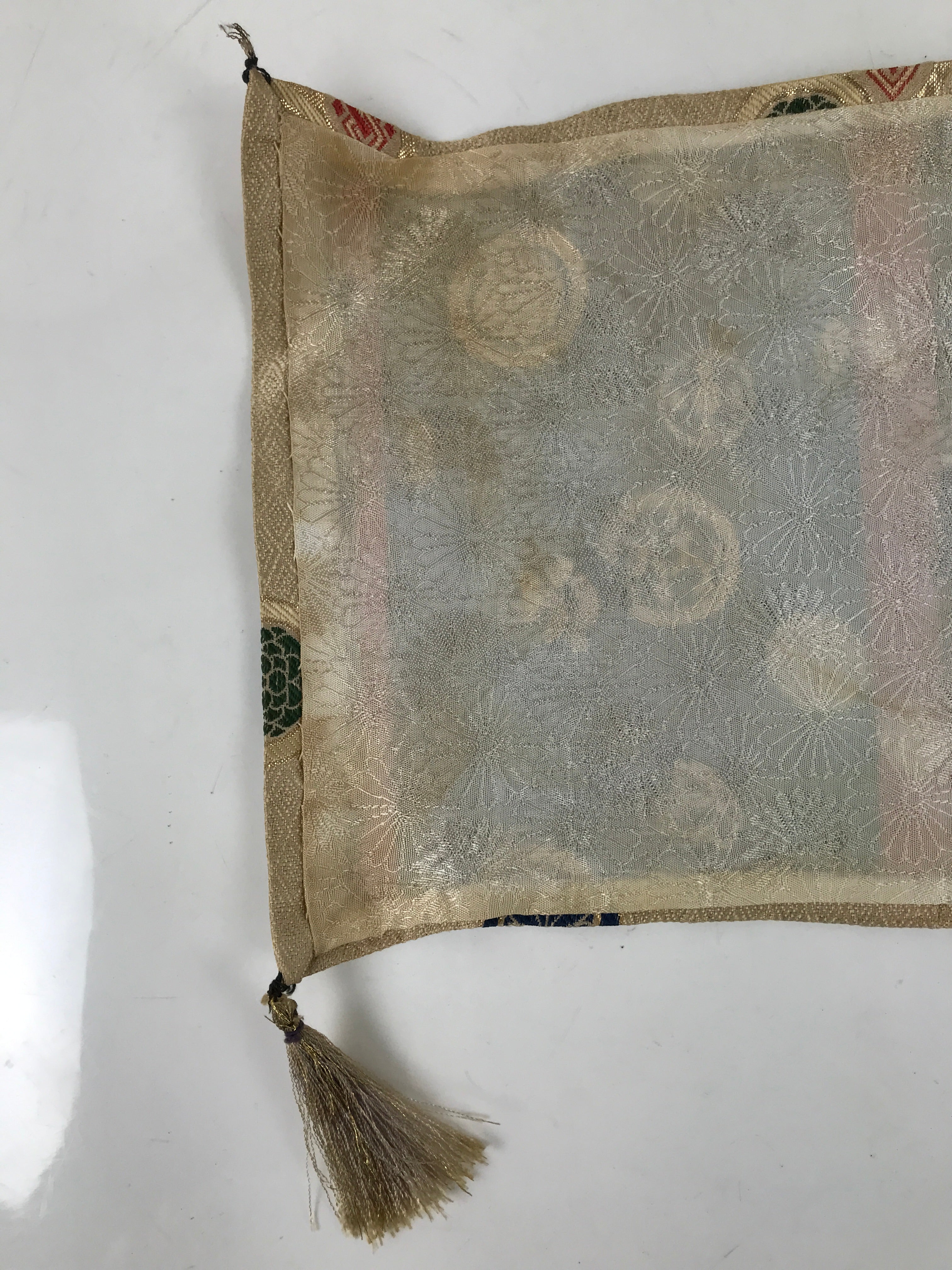 Japanese Buddhist Altar Table Silk Cloth Uchishiki Rectangle Kyozukue Mon BA566