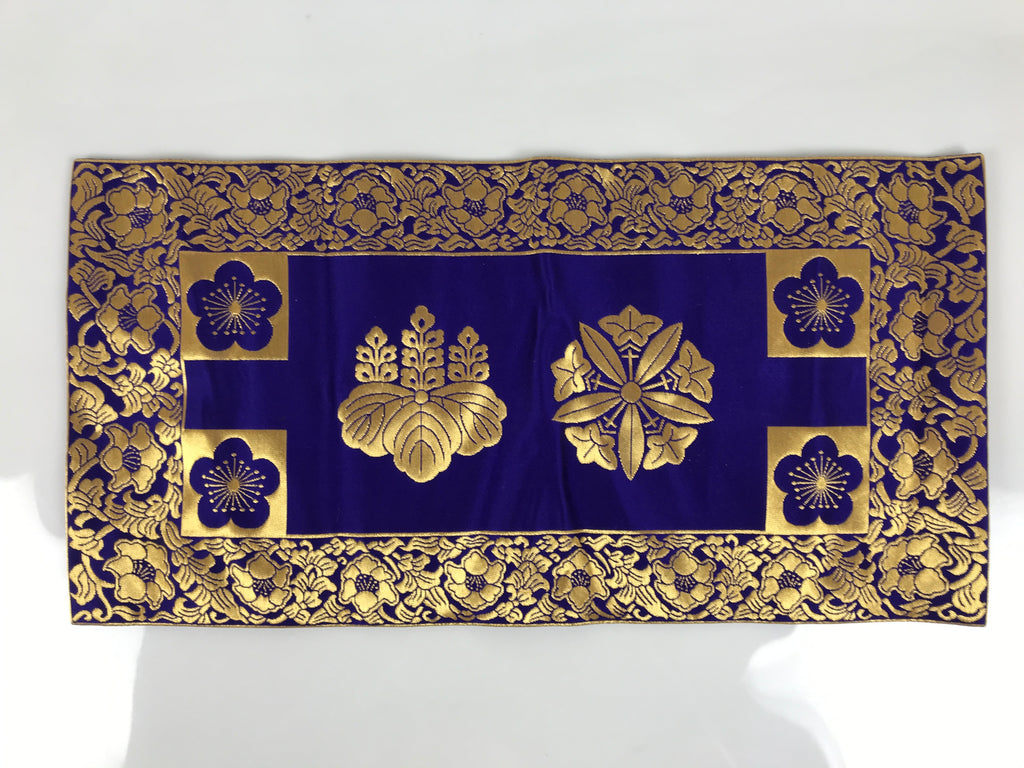 Japanese Buddhist Altar Table Silk Cloth Uchishiki Rectangle Kyozukue Mon BA884