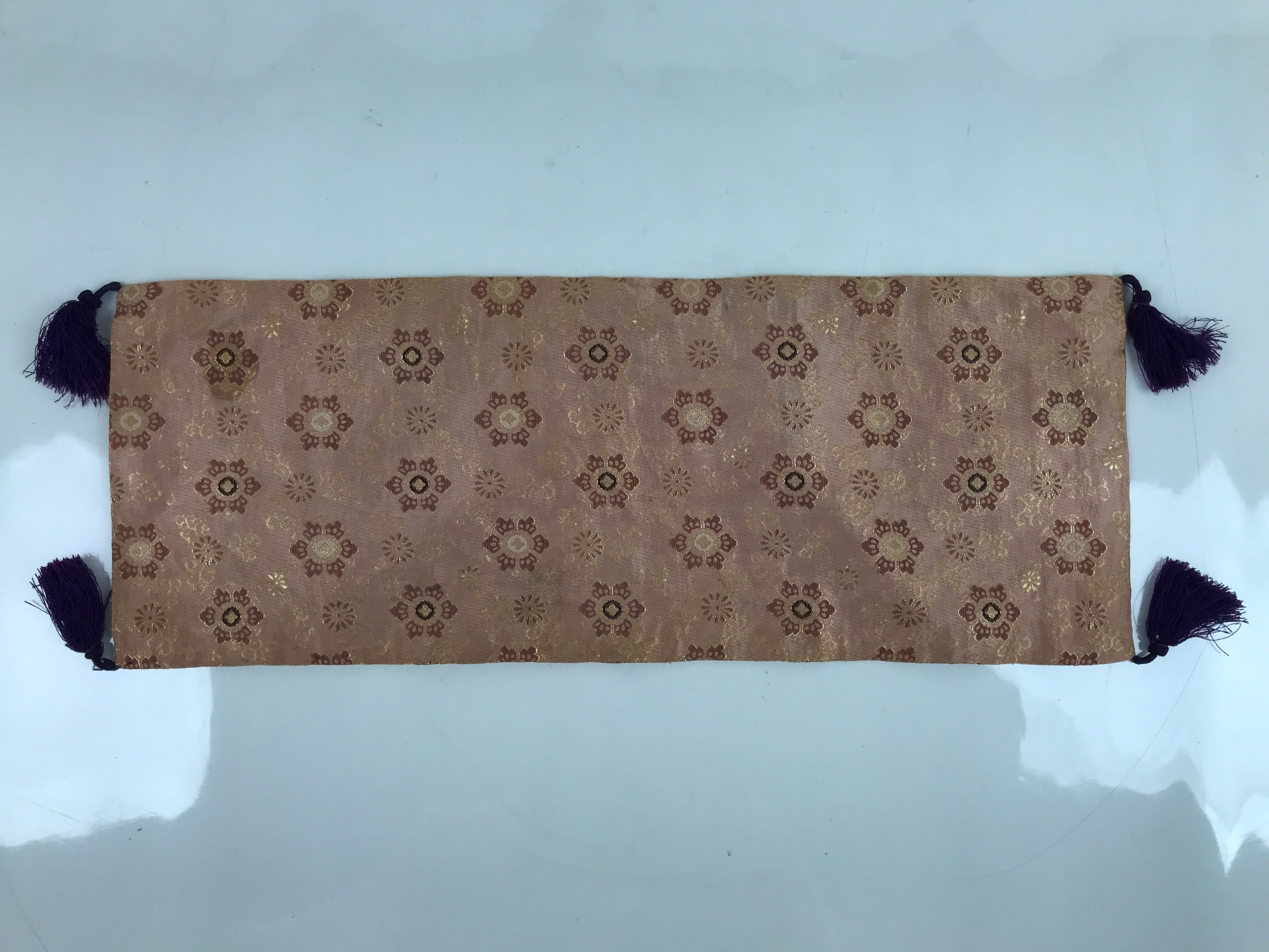 Japanese Buddhist Altar Table Silk Cloth Uchishiki Vtg Rectangle Kyozukue BA418