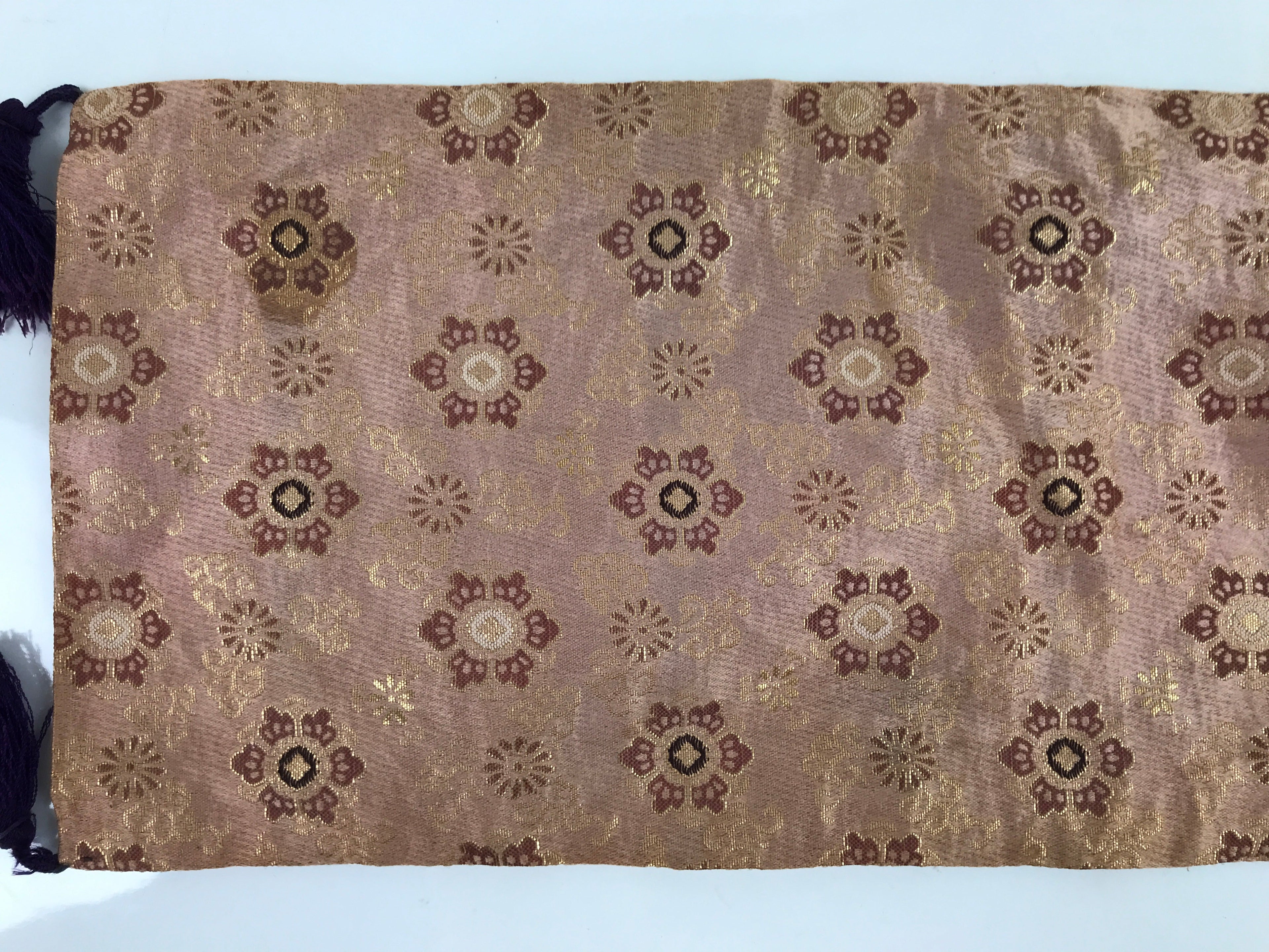 Japanese Buddhist Altar Table Silk Cloth Uchishiki Vtg Rectangle Kyozukue BA418