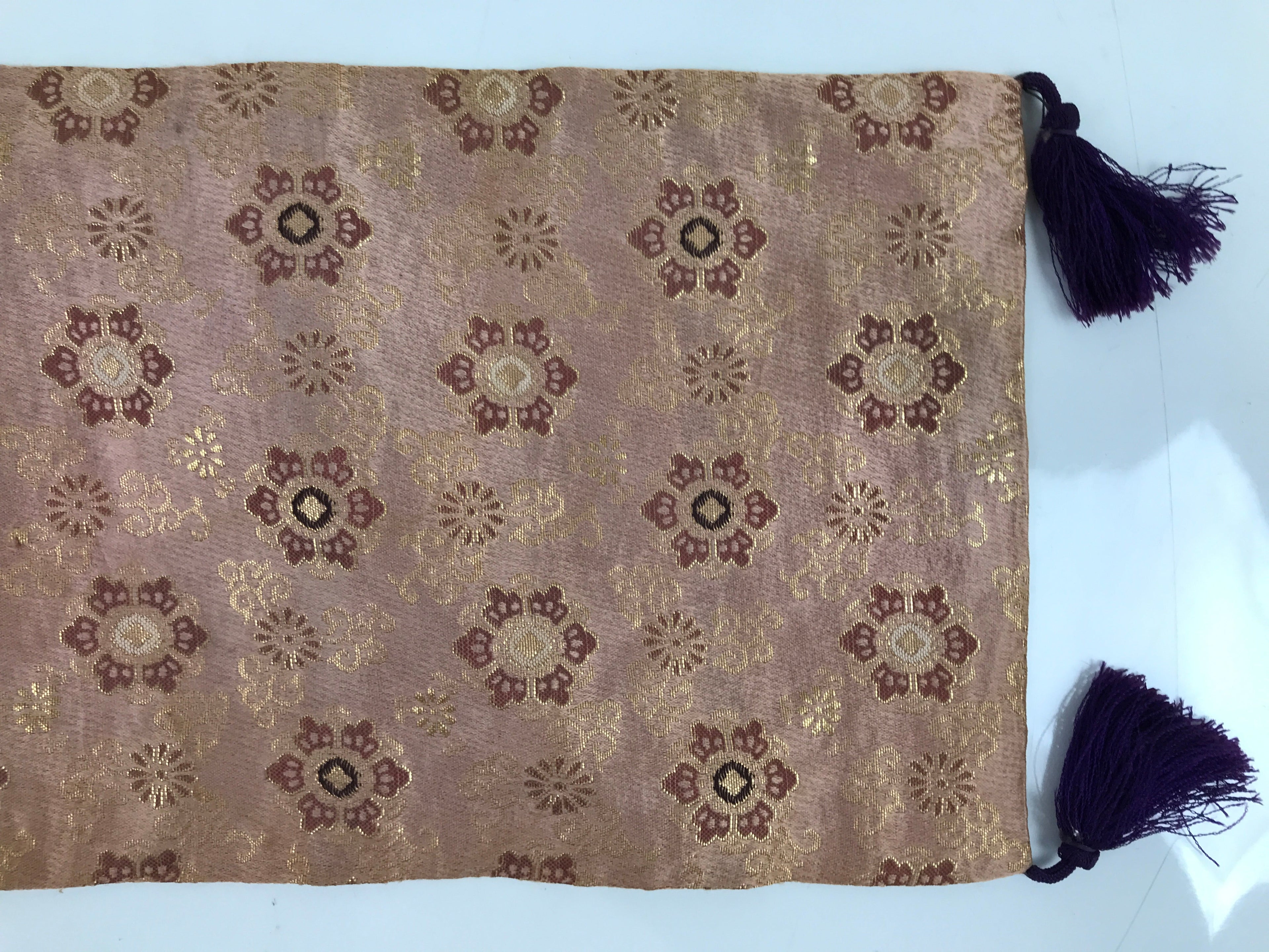 Japanese Buddhist Altar Table Silk Cloth Uchishiki Vtg Rectangle Kyozukue BA418