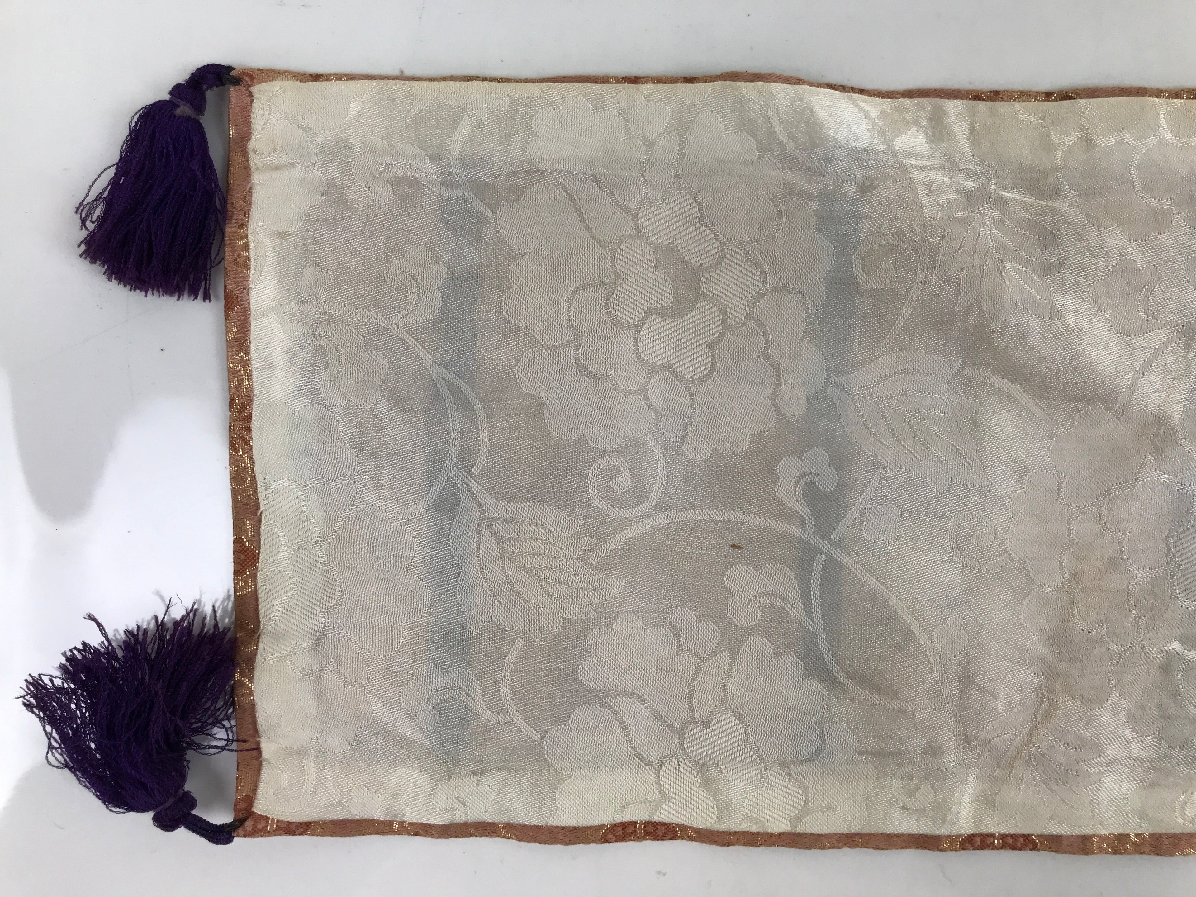 Japanese Buddhist Altar Table Silk Cloth Uchishiki Vtg Rectangle Kyozukue BA418