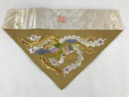 Japanese Buddhist Altar Tablecloth Silk Uchishiki Triangle Maejoku Gold BA46