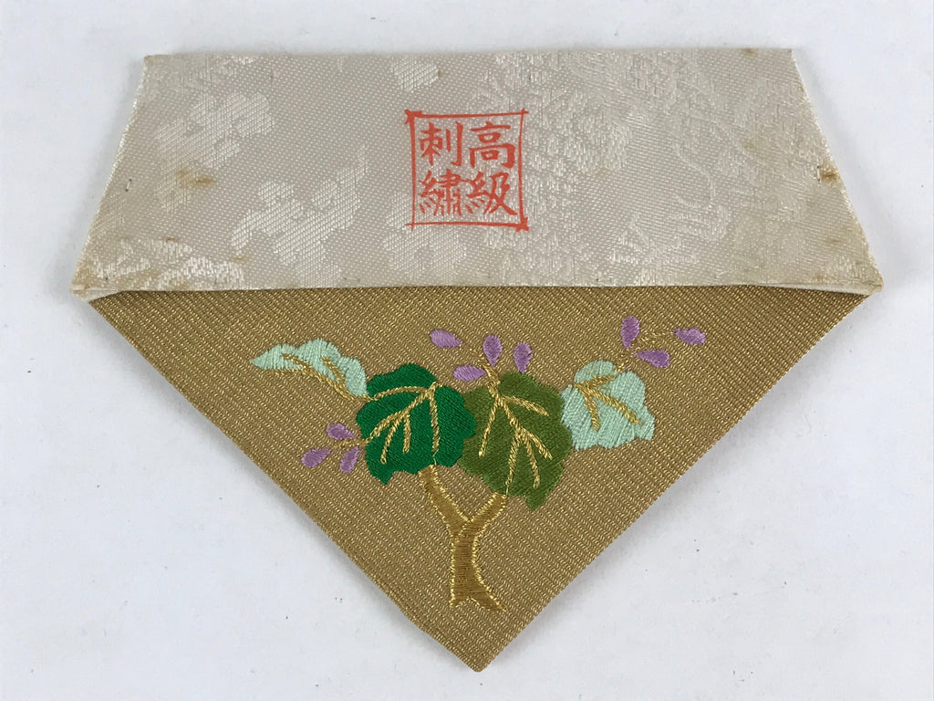Japanese Buddhist Altar Tablecloth Silk Uchishiki Triangle Maejoku Gold BA47