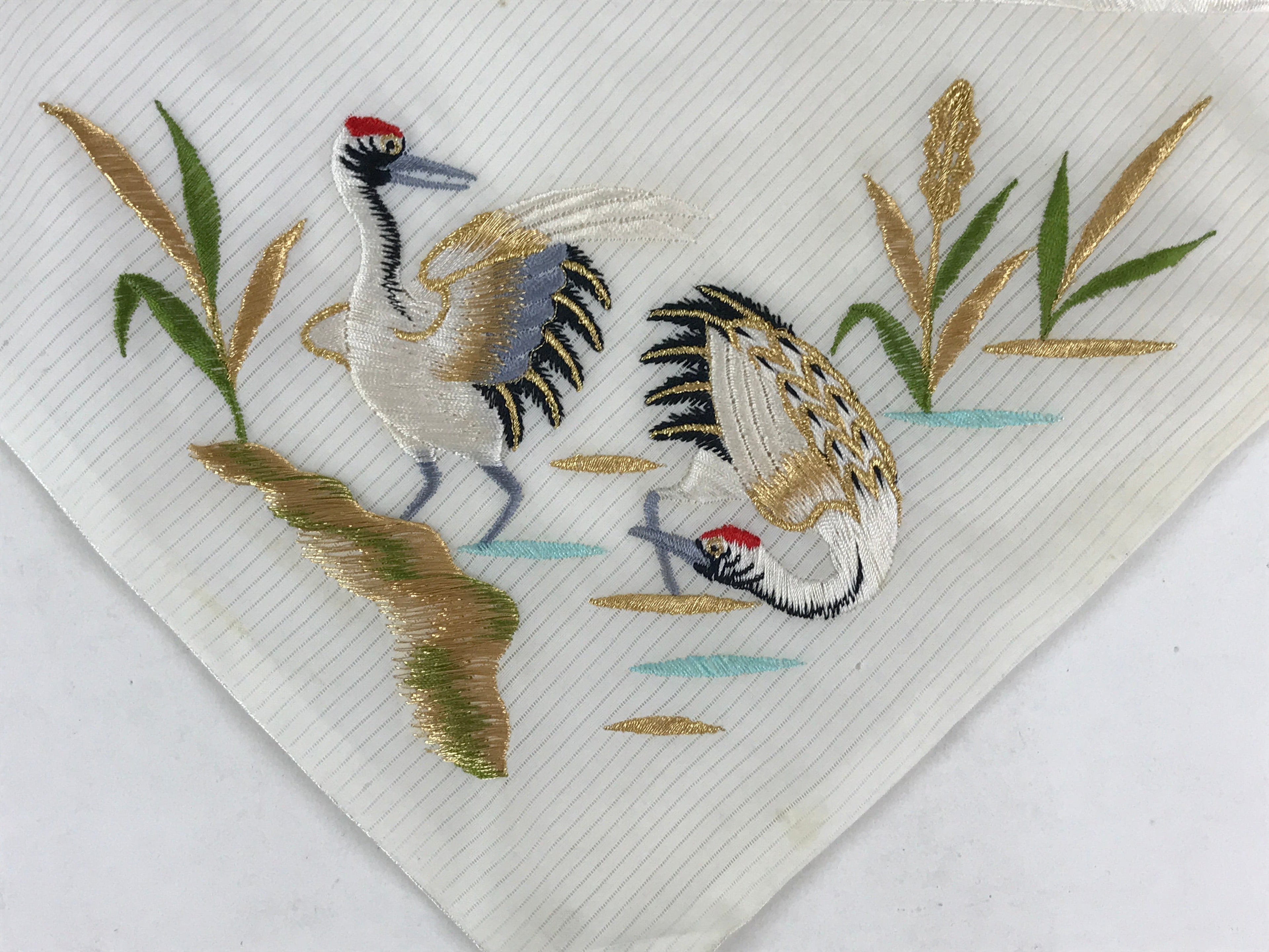 Japanese Buddhist Altar Tablecloth Silk Uchishiki Triangle Uwajoku White BA45