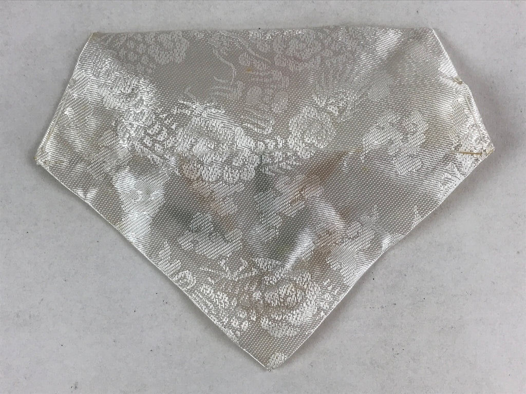Japanese Buddhist Altar Tablecloth Silk Uchishiki Triangle Uwajoku White BA48