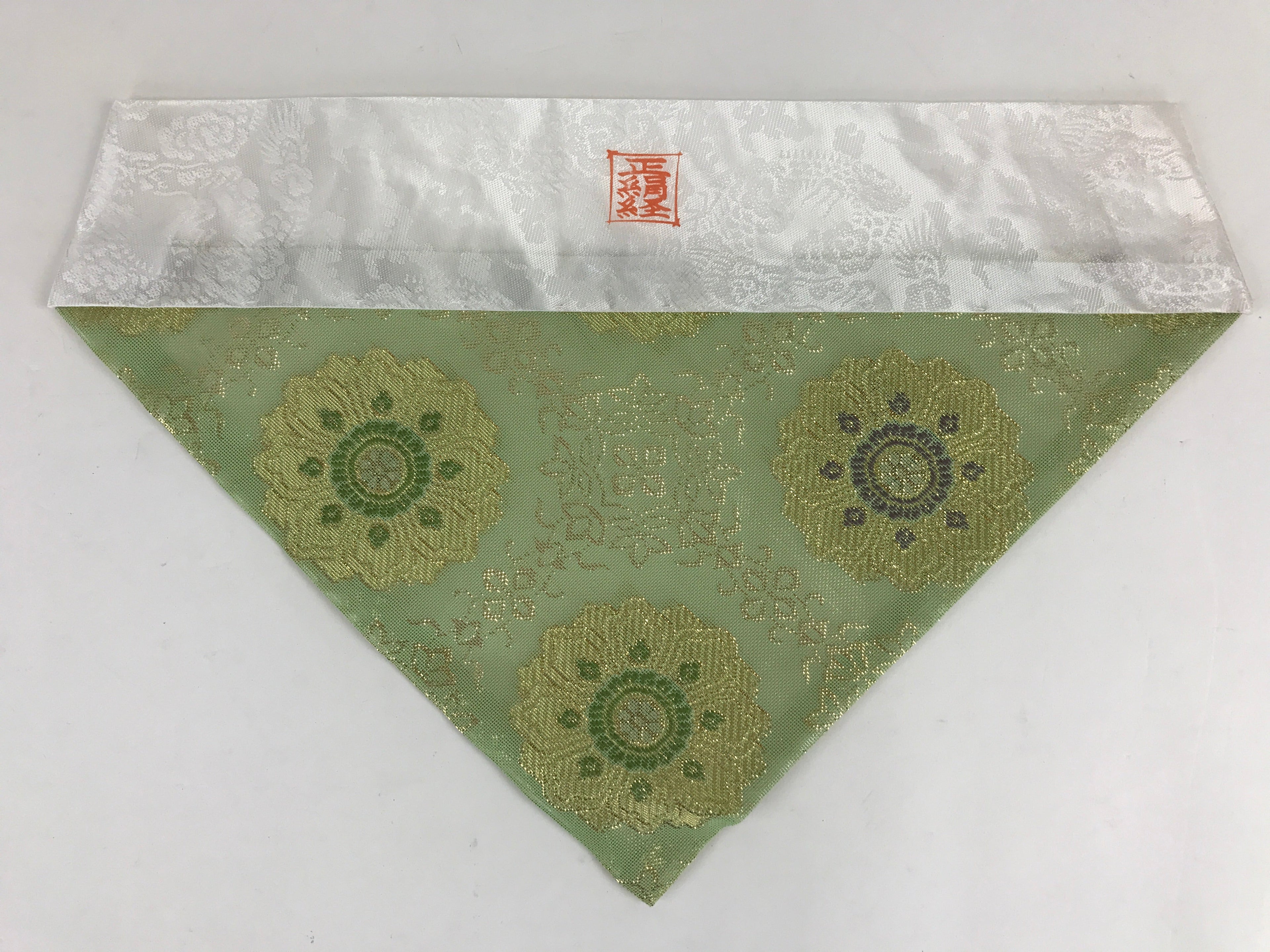 Japanese Buddhist Altar Tablecloth Uchishiki Triangle Uwajoku Maejyoku Green BU9