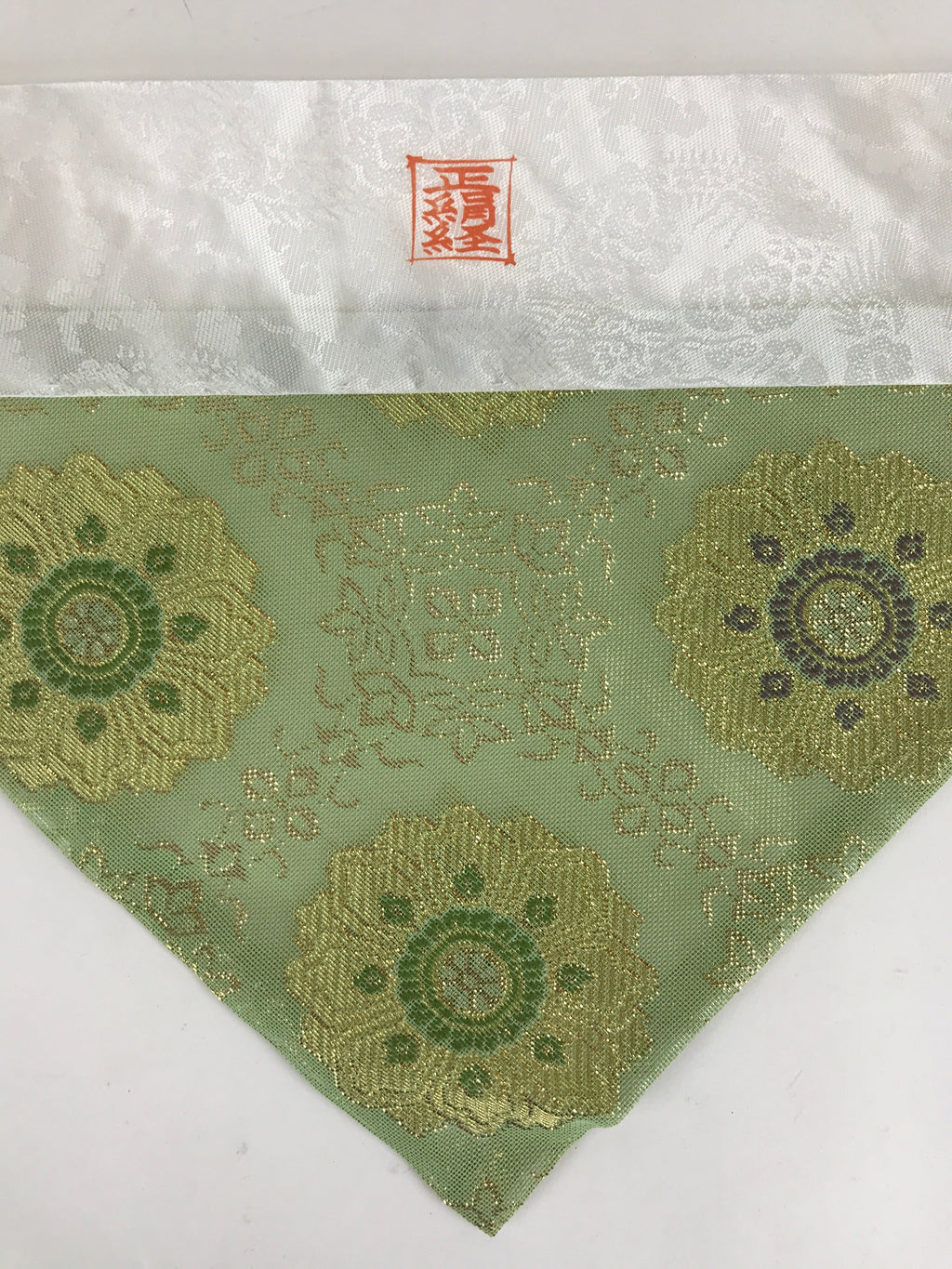 Japanese Buddhist Altar Tablecloth Uchishiki Triangle Uwajoku Maejyoku Green BU9