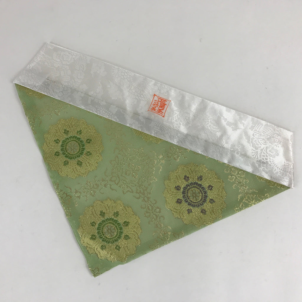 Japanese Buddhist Altar Tablecloth Uchishiki Triangle Uwajoku Maejyoku Green BU9