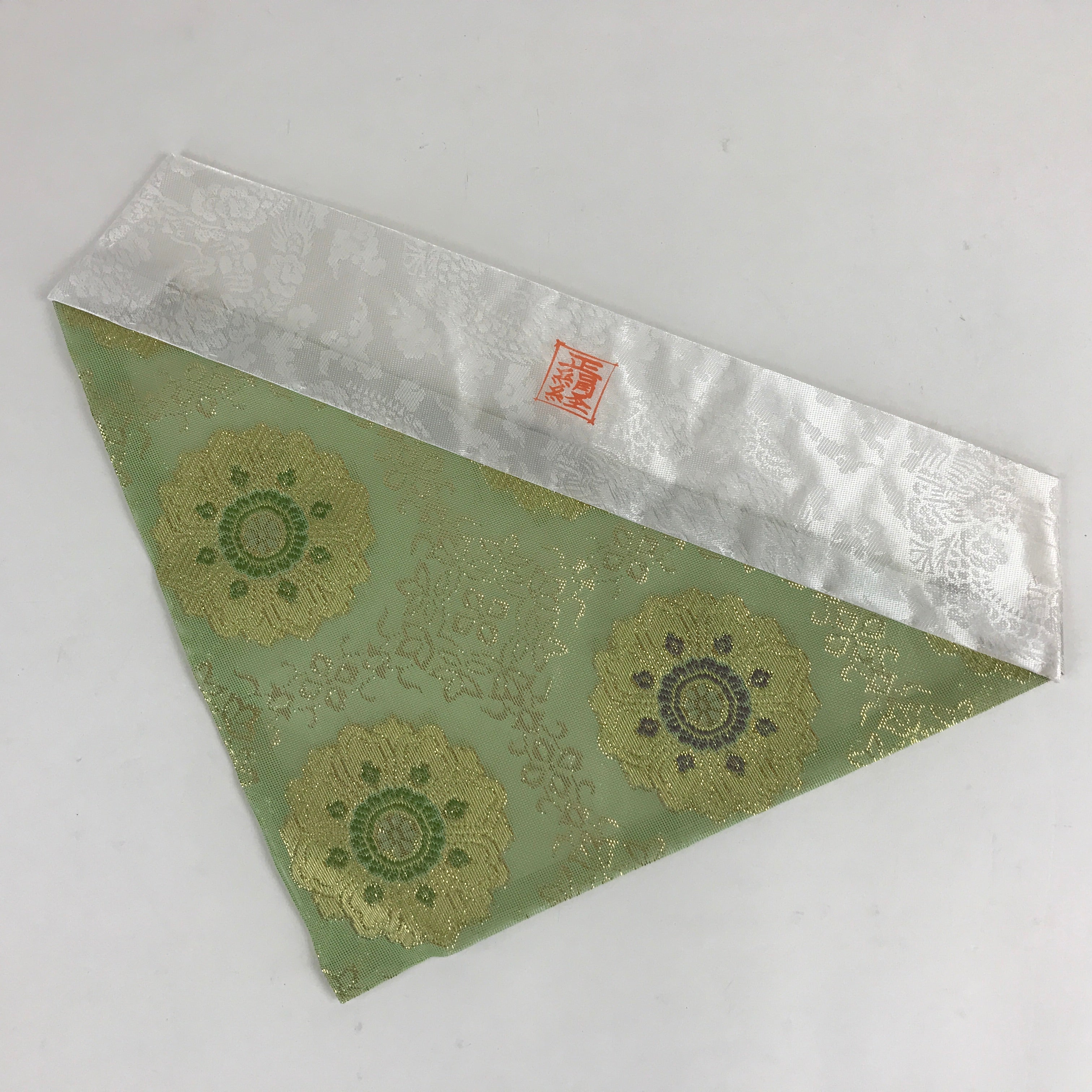 Japanese Buddhist Altar Tablecloth Uchishiki Triangle Uwajoku Maejyoku Green BU9