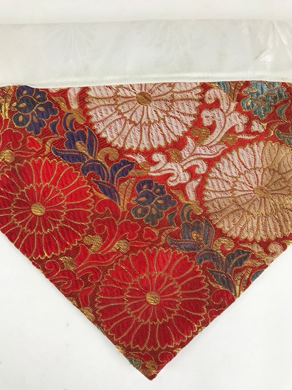 Japanese Buddhist Altar Tablecloth Uchishiki Vtg Triangle Uwajoku Maejyoku Red B