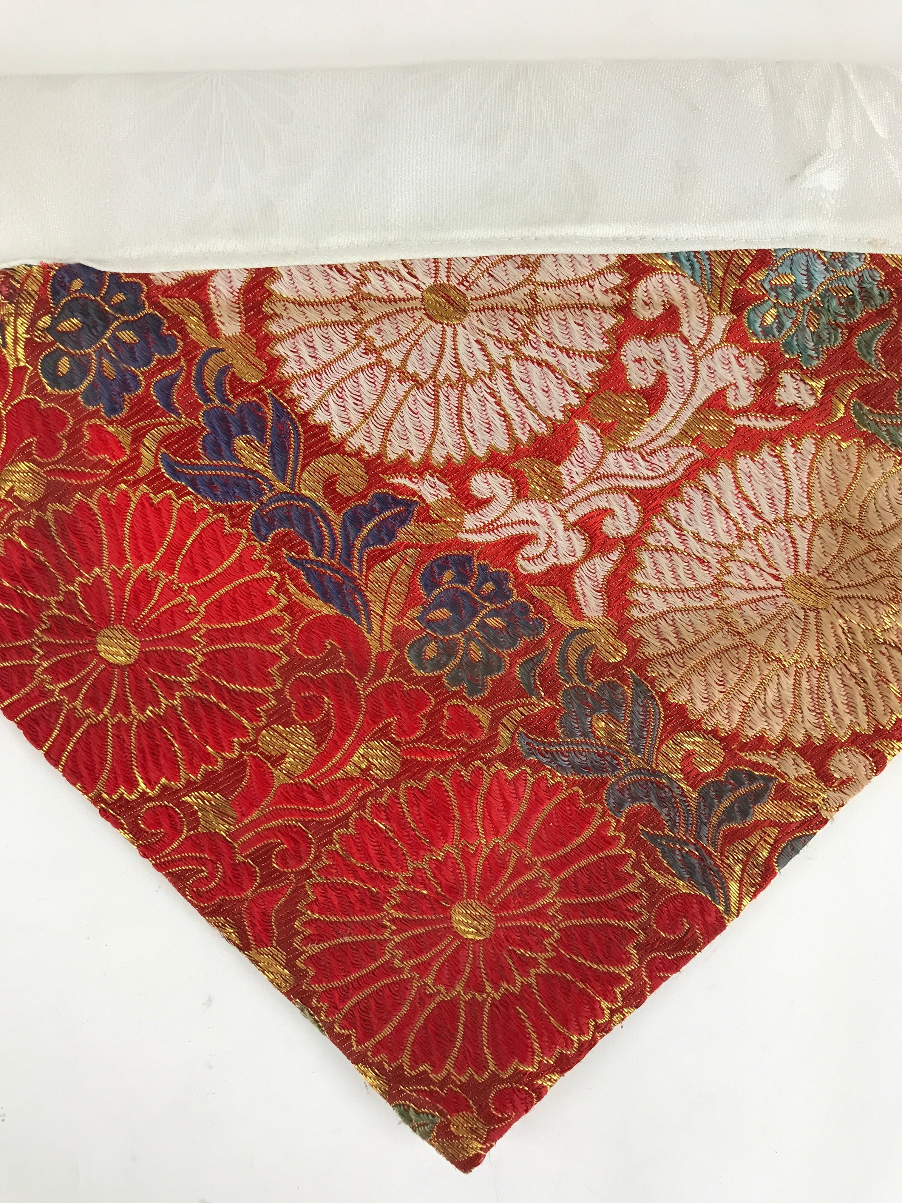 Japanese Buddhist Altar Tablecloth Uchishiki Vtg Triangle Uwajoku Maejyoku Red B