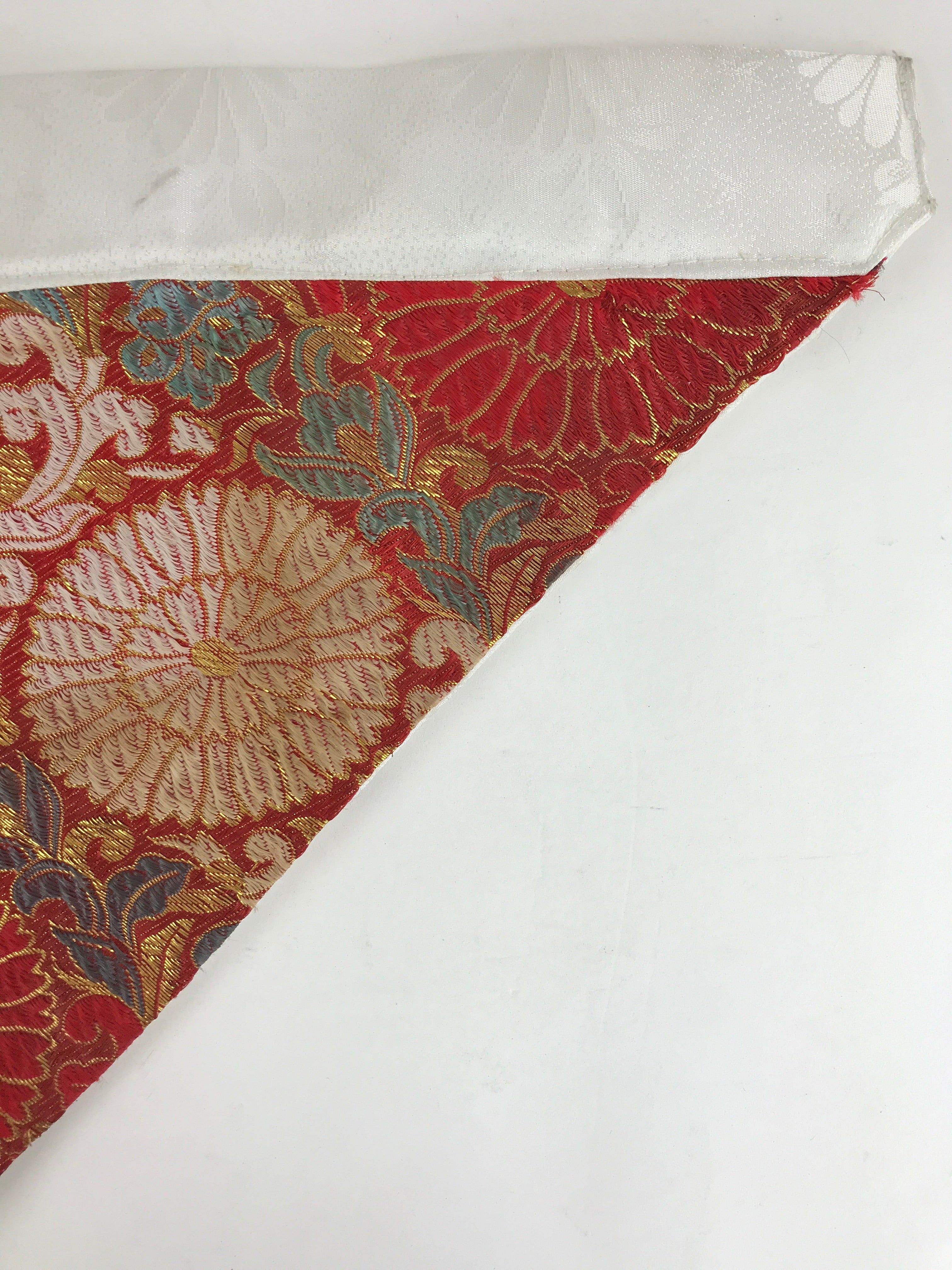 Japanese Buddhist Altar Tablecloth Uchishiki Vtg Triangle Uwajoku Maejyoku Red B