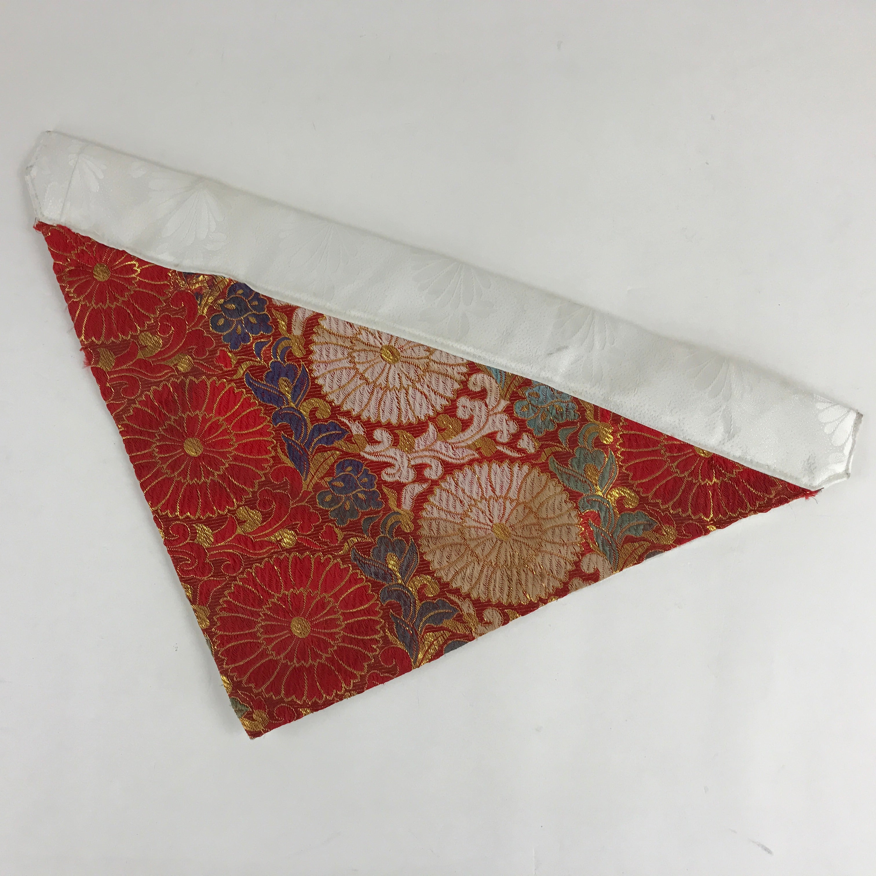 Japanese Buddhist Altar Tablecloth Uchishiki Vtg Triangle Uwajoku Maejyoku Red B