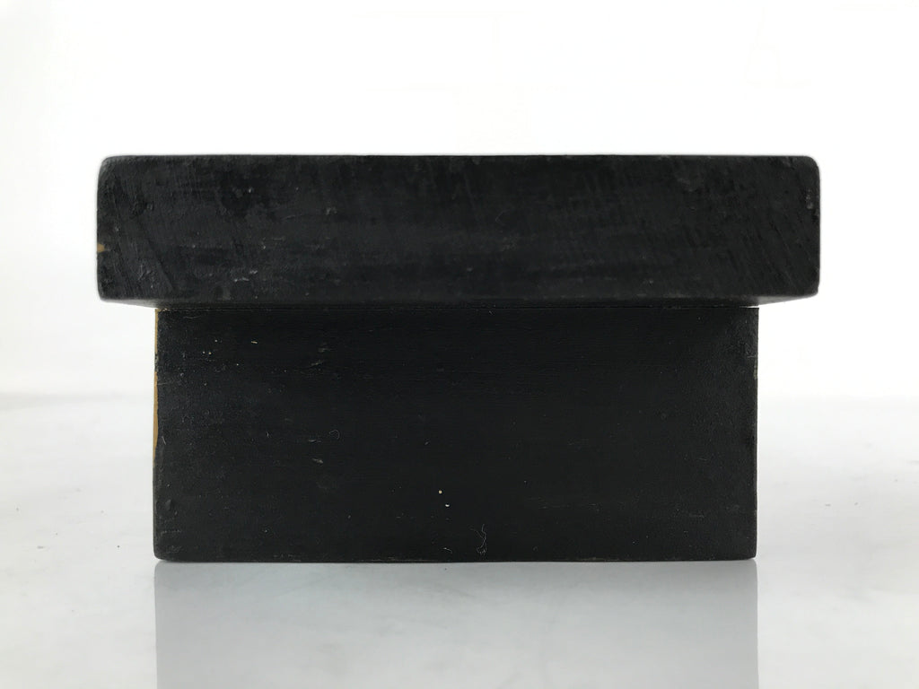 Japanese Buddhist Altar Wood Flower Vase Hanatate Stand Vtg Simple Black BA302