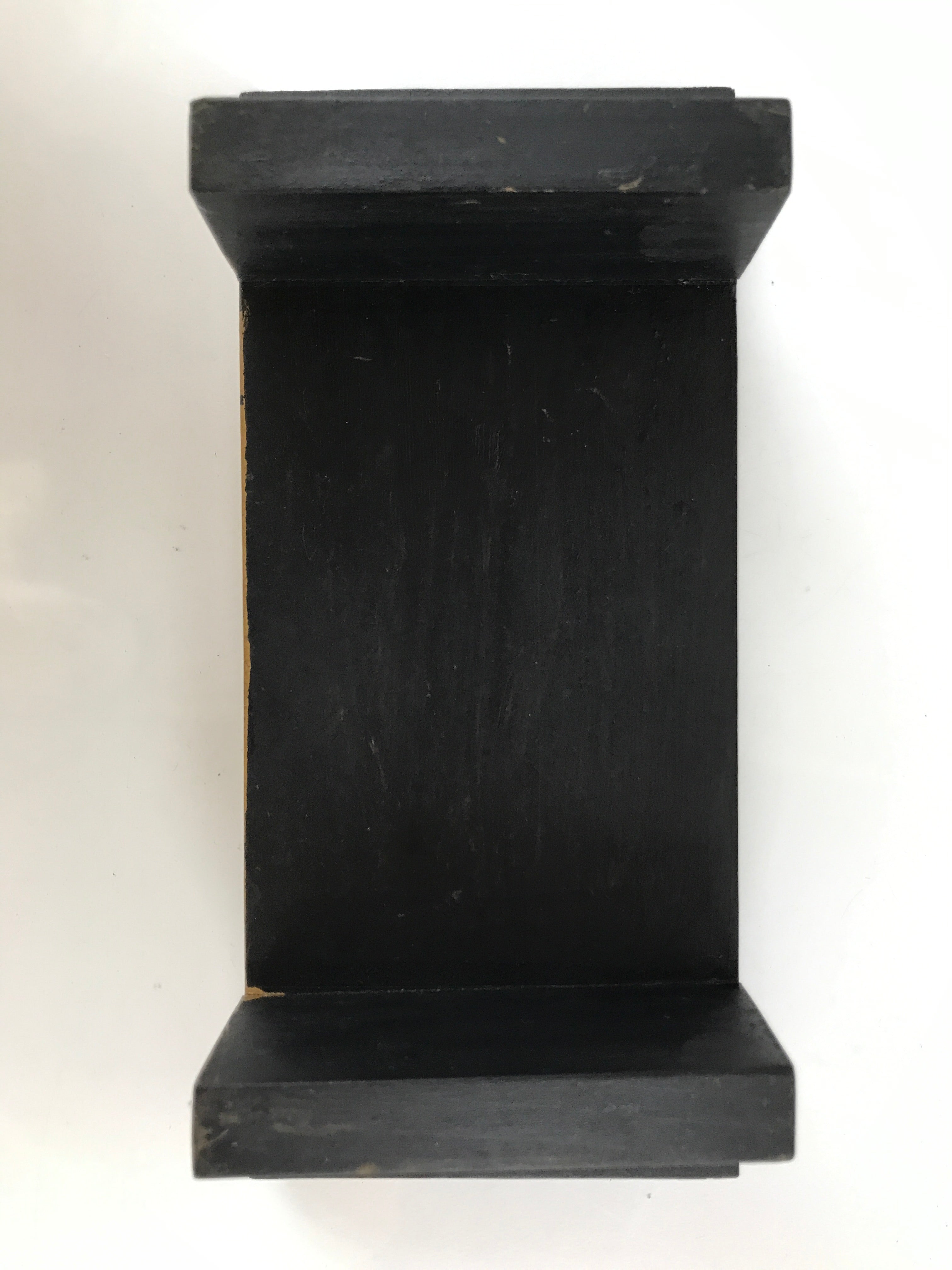 Japanese Buddhist Altar Wood Flower Vase Hanatate Stand Vtg Simple Black BA303