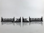 Japanese Buddhist Altar Wood Kouran Railing Vtg Decorative Part 4pc Brown BA425