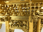 Japanese Buddhist Altar Wood Lacquer Inner Temple Gilt Brass Black Gold BA241