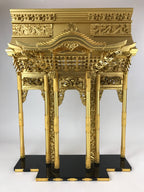 Japanese Buddhist Altar Wood Lacquer Inner Temple Gilt Brass Black Gold BA241