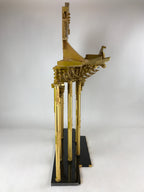 Japanese Buddhist Altar Wood Lacquer Inner Temple Gilt Brass Black Gold BA241